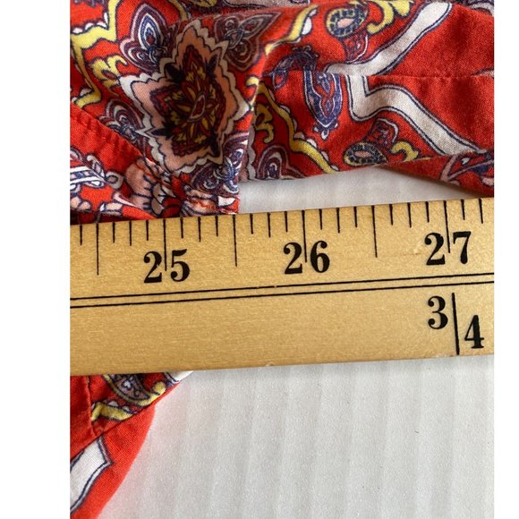 Croft & Barrow Womens Red Relaxed Cotton Top with a Banded Split Neck Size 1X - Picture 9 of 11